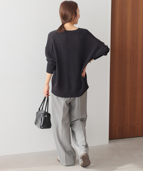 JOURNAL STANDARD relume（ジャーナルスタンダード　レリューム）の「［26SS新作］テープヤーンニュアンスVカーディガン（カーディガン/ボレロ・レディース・ピンク/ブラック/アイボリー/グレー・FREE）」の8枚目の写真