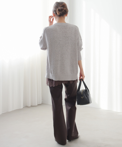 JOURNAL STANDARD relume（ジャーナルスタンダード　レリューム）の「［26SS新作］テープヤーンニュアンスVカーディガン（カーディガン/ボレロ・レディース・ピンク/ブラック/アイボリー/グレー・FREE）」の16枚目の写真