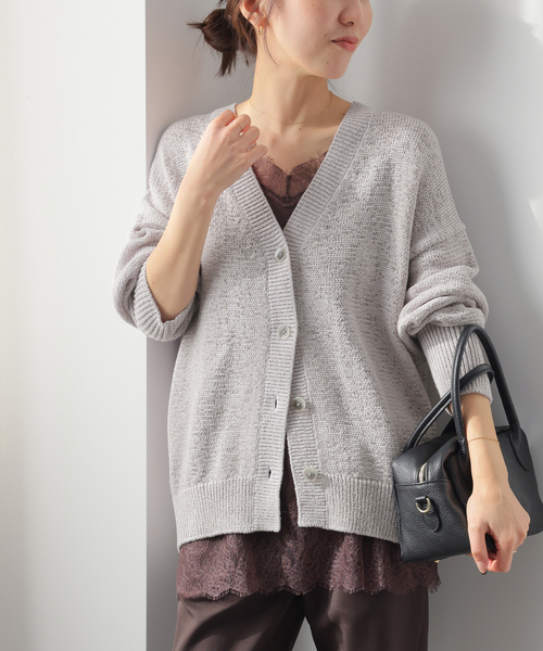 JOURNAL STANDARD relume（ジャーナルスタンダード　レリューム）の「［26SS新作］テープヤーンニュアンスVカーディガン（カーディガン/ボレロ・レディース・ピンク/ブラック/アイボリー/グレー・FREE）」の17枚目の写真