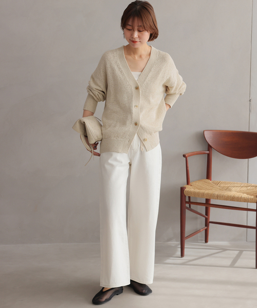 JOURNAL STANDARD relume（ジャーナルスタンダード　レリューム）の「［26SS新作］テープヤーンニュアンスVカーディガン（カーディガン/ボレロ・レディース・ピンク/ブラック/アイボリー/グレー・FREE）」の22枚目の写真