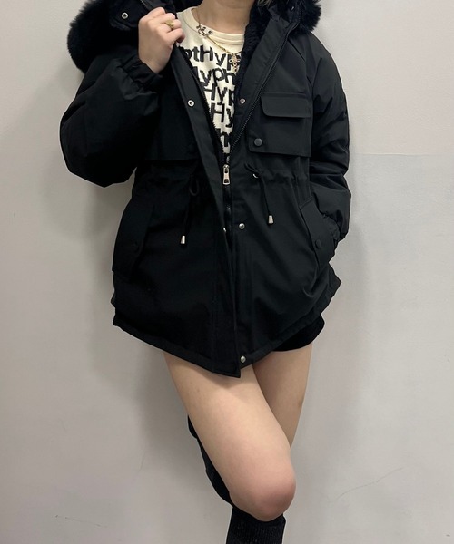 Nu（ニュー）の「【Nu】ファーフードジャケット（ブルゾン）」 - WEAR
