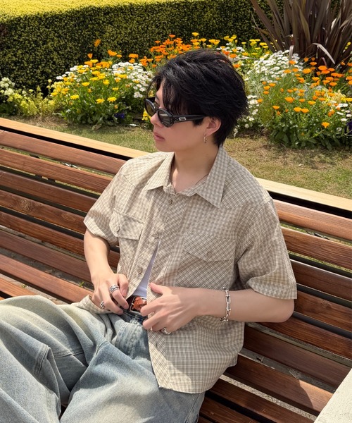 ADAMASTE(アダマスト)の「Western Check Short Shirt - ウエスタンチェックショートシャツ(シャツ/ブラウス・メンズ・ブラウン系その他/ベージュ系その他/グリーン系その他・MEDIUM/LARGE)」の18枚目の写真