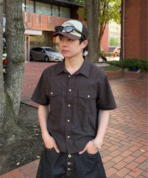 ADAMASTE(アダマスト)の「Western Check Short Shirt - ウエスタンチェックショートシャツ(シャツ/ブラウス・メンズ・ブラウン系その他/ベージュ系その他/グリーン系その他・MEDIUM/LARGE)」の12枚目の写真