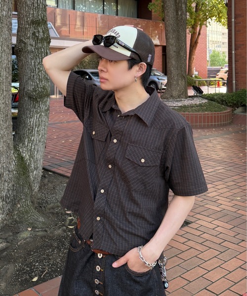 ADAMASTE(アダマスト)の「Western Check Short Shirt - ウエスタンチェックショートシャツ(シャツ/ブラウス・メンズ・ブラウン系その他/ベージュ系その他/グリーン系その他・MEDIUM/LARGE)」の13枚目の写真