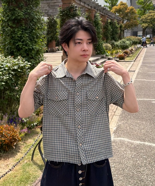 ADAMASTE(アダマスト)の「Western Check Short Shirt - ウエスタンチェックショートシャツ(シャツ/ブラウス・メンズ・ブラウン系その他/ベージュ系その他/グリーン系その他・MEDIUM/LARGE)」の5枚目の写真