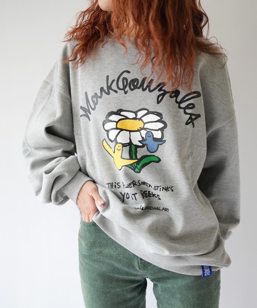 Port(ポート)の「【 Mark Gonzales / マークゴンザレス 】 DAISY ゴンバト スウェット トレーナー(スウェット・メンズ・ブラック/杢グレー/ホワイト・M/L/XL)」の3枚目の写真