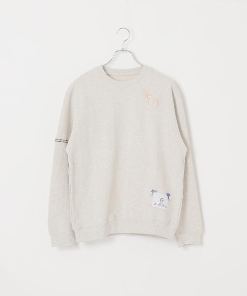 B.C STOCK（ベーセーストック）の「【PLANET OF EARTH】 ビッグフラワーエンブロイダリースウェット（スウェット・メンズ・アイボリー/オートミール/チャコールグレー/グレー・MEDIUM/LARGE）」の2枚目の写真