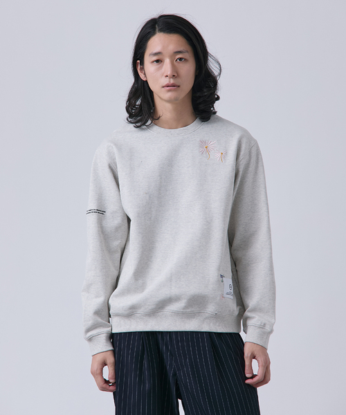 B.C STOCK（ベーセーストック）の「【PLANET OF EARTH】 ビッグフラワーエンブロイダリースウェット（スウェット・メンズ・アイボリー/オートミール/チャコールグレー/グレー・MEDIUM/LARGE）」の14枚目の写真