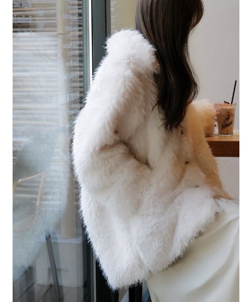 セール】shaggy over sized short coat（その他アウター）｜celon