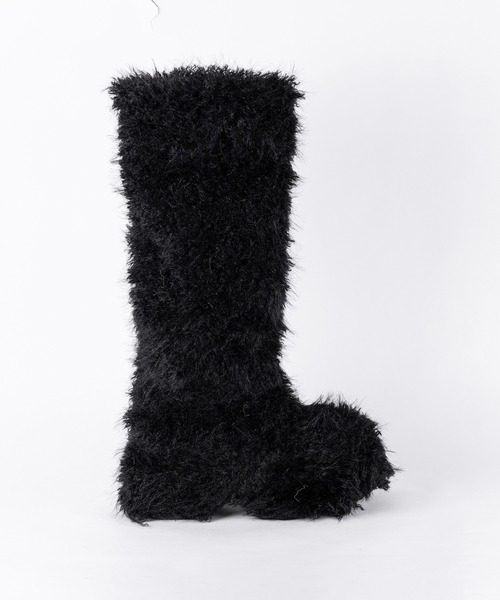 me+em select(ミームセレクト)の「※※【 2color 】厚底フェイクシャギーファーロングブーツ / platform fake shaggy fur long boots(ブーツ・レディース・アイボリー/ブラック・39/38/37)」の12枚目の写真
