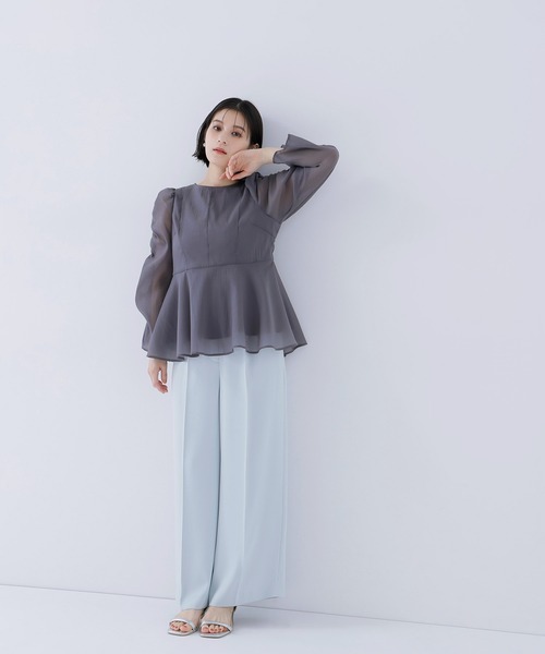 NATURAL BEAUTY BASIC(ナチュラルビューティーベーシック)の「◇シアーペプラムブラウス(シャツ/ブラウス・レディース・ラベンダー/チャコールグレー/オフホワイト/ブルー・SMALL/MEDIUM)」の12枚目の写真