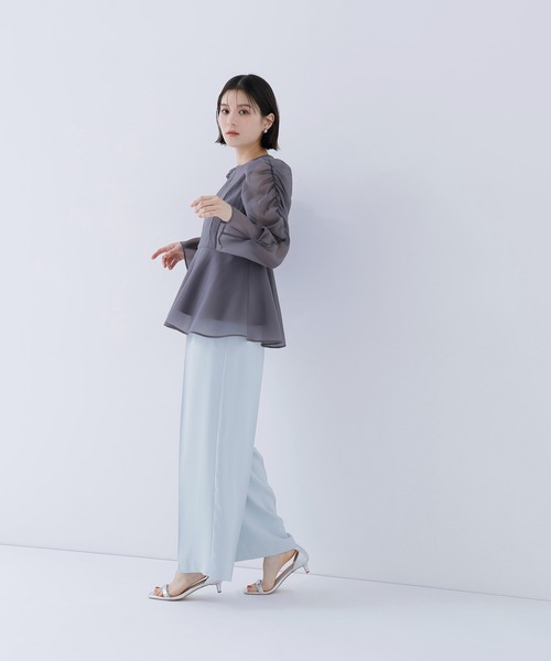 NATURAL BEAUTY BASIC(ナチュラルビューティーベーシック)の「◇シアーペプラムブラウス(シャツ/ブラウス・レディース・ラベンダー/チャコールグレー/オフホワイト/ブルー・SMALL/MEDIUM)」の16枚目の写真