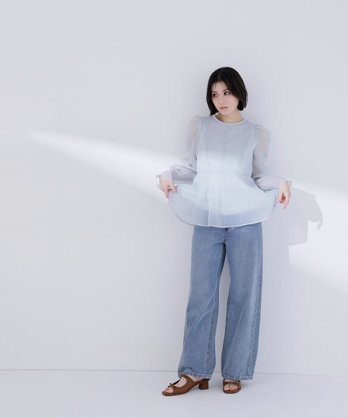 NATURAL BEAUTY BASIC(ナチュラルビューティーベーシック)の「◇シアーペプラムブラウス(シャツ/ブラウス・レディース・ラベンダー/チャコールグレー/オフホワイト/ブルー・SMALL/MEDIUM)」の20枚目の写真