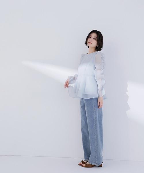 NATURAL BEAUTY BASIC(ナチュラルビューティーベーシック)の「◇シアーペプラムブラウス(シャツ/ブラウス・レディース・ラベンダー/チャコールグレー/オフホワイト/ブルー・SMALL/MEDIUM)」の22枚目の写真