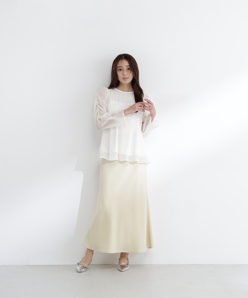 NATURAL BEAUTY BASIC(ナチュラルビューティーベーシック)の「◇シアーペプラムブラウス(シャツ/ブラウス・レディース・ラベンダー/チャコールグレー/オフホワイト/ブルー・SMALL/MEDIUM)」の7枚目の写真