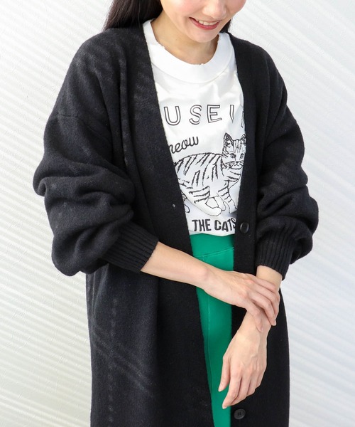 Three Four Time（ｽﾘｰﾌｫｰﾀｲﾑ）の「バルーン袖ロングカーディガン（スウェット・レディース・ブラック・FREE）」の5枚目の写真