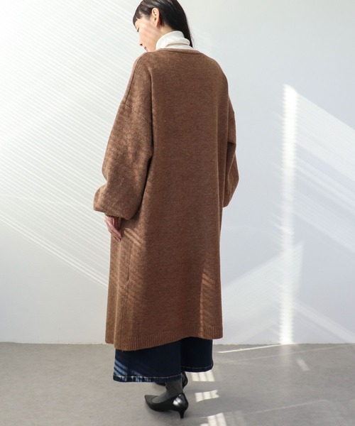 Three Four Time（ｽﾘｰﾌｫｰﾀｲﾑ）の「バルーン袖ロングカーディガン（スウェット・レディース・ブラック・FREE）」の8枚目の写真