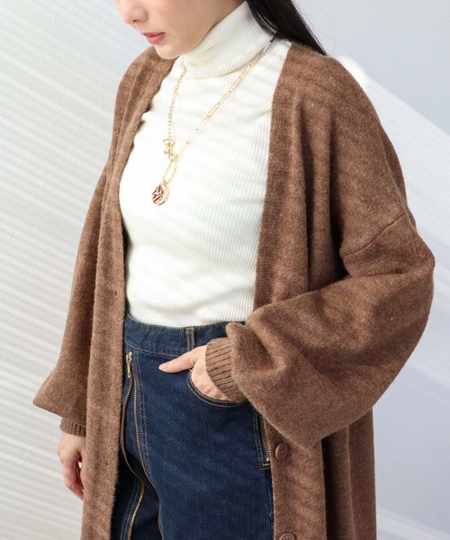 Three Four Time（ｽﾘｰﾌｫｰﾀｲﾑ）の「バルーン袖ロングカーディガン（スウェット・レディース・ブラック・FREE）」の10枚目の写真