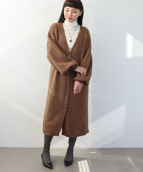 Three Four Time（ｽﾘｰﾌｫｰﾀｲﾑ）の「バルーン袖ロングカーディガン（スウェット・レディース・ブラック・FREE）」の12枚目の写真