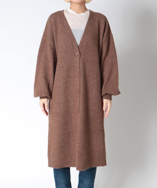 Three Four Time（ｽﾘｰﾌｫｰﾀｲﾑ）の「バルーン袖ロングカーディガン（スウェット・レディース・ブラック・FREE）」の17枚目の写真