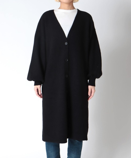 Three Four Time（ｽﾘｰﾌｫｰﾀｲﾑ）の「バルーン袖ロングカーディガン（スウェット・レディース・ブラック・FREE）」の15枚目の写真