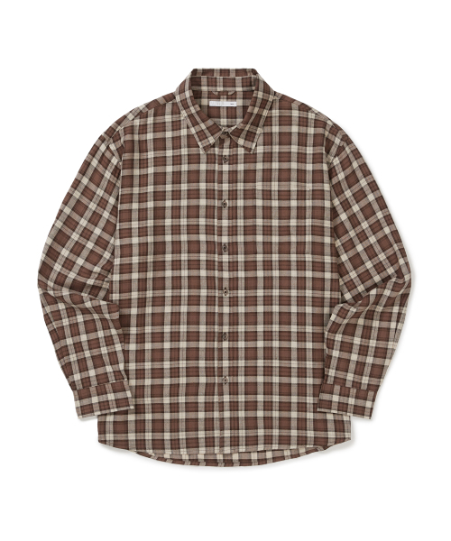WEST GRAND BOULEVARD(ウエストグランドブルバード)の「オーバーサイズプラッドチェックシャツ BROWN(シャツ/ブラウス・メンズ・その他・M/L/XL)」の1枚目の写真