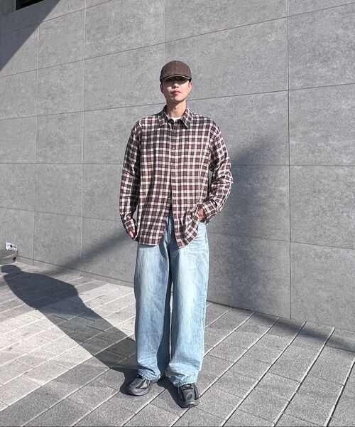 WEST GRAND BOULEVARD(ウエストグランドブルバード)の「オーバーサイズプラッドチェックシャツ BROWN(シャツ/ブラウス・メンズ・その他・M/L/XL)」の7枚目の写真