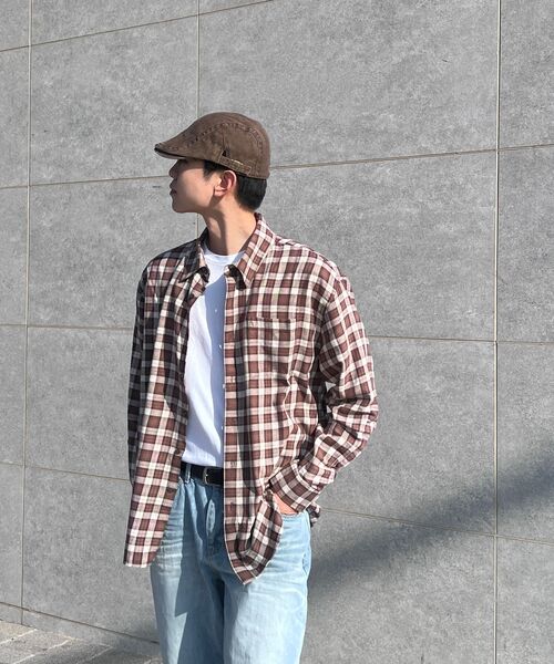 WEST GRAND BOULEVARD(ウエストグランドブルバード)の「オーバーサイズプラッドチェックシャツ BROWN(シャツ/ブラウス・メンズ・その他・M/L/XL)」の8枚目の写真