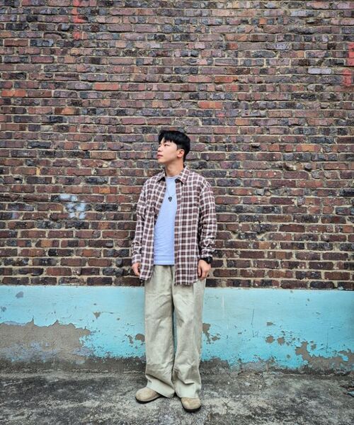 WEST GRAND BOULEVARD(ウエストグランドブルバード)の「オーバーサイズプラッドチェックシャツ BROWN(シャツ/ブラウス・メンズ・その他・M/L/XL)」の2枚目の写真