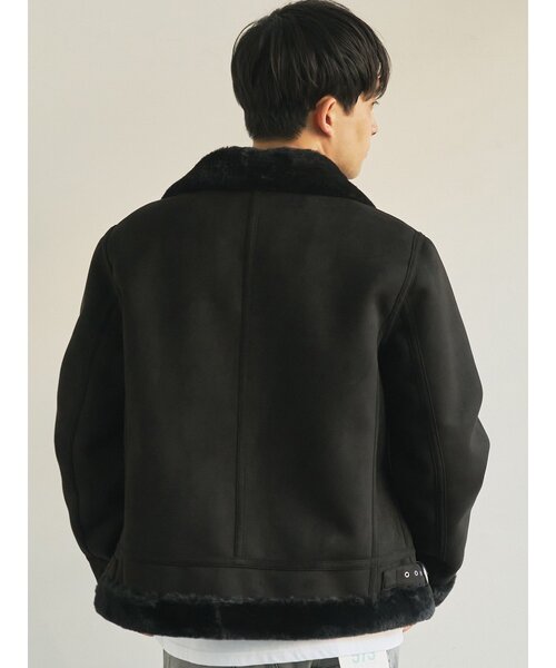 g-stage（ジーステージ）の「【G-STAGE】 スエードフェイクムートンブルゾン（ブルゾン・メンズ・ブラック/ライトグレー・46/50/48）」の4枚目の写真