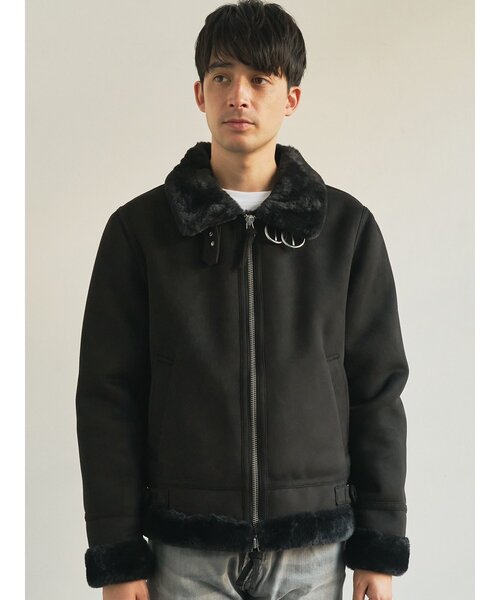 g-stage（ジーステージ）の「【G-STAGE】 スエードフェイクムートンブルゾン（ブルゾン・メンズ・ブラック/ライトグレー・46/50/48）」の5枚目の写真