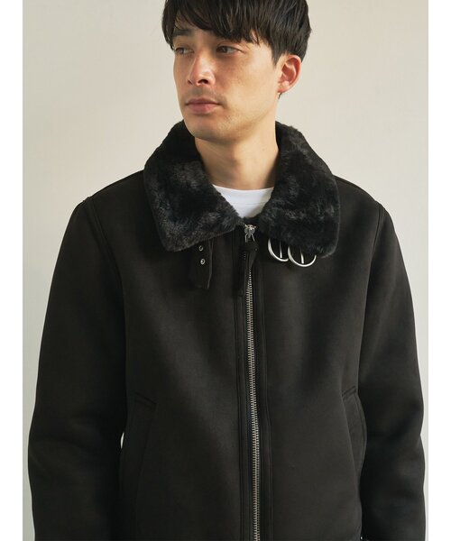 g-stage（ジーステージ）の「【G-STAGE】 スエードフェイクムートンブルゾン（ブルゾン・メンズ・ブラック/ライトグレー・46/50/48）」の6枚目の写真