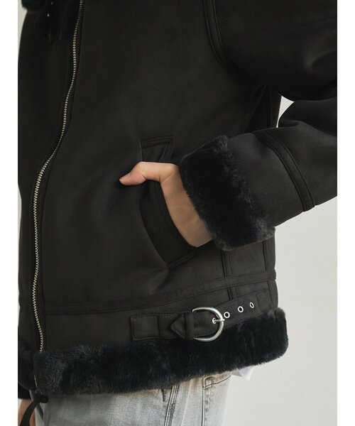 g-stage（ジーステージ）の「【G-STAGE】 スエードフェイクムートンブルゾン（ブルゾン・メンズ・ブラック/ライトグレー・46/50/48）」の7枚目の写真