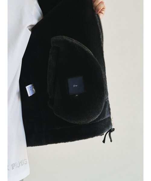 g-stage（ジーステージ）の「【G-STAGE】 スエードフェイクムートンブルゾン（ブルゾン・メンズ・ブラック/ライトグレー・46/50/48）」の10枚目の写真