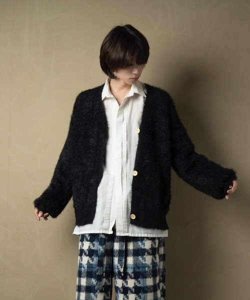 primula(プリムラ)の「オーバーニットカーディガン(カーディガン/ボレロ・メンズ・ブラック/ベージュ・M/XL/L)」の1枚目の写真