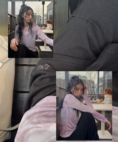 LMCの「WM PRINTED MESH LONG SLV TEE pink(Tシャツ/カットソー・レディース・その他・S/M)」の2枚目の写真