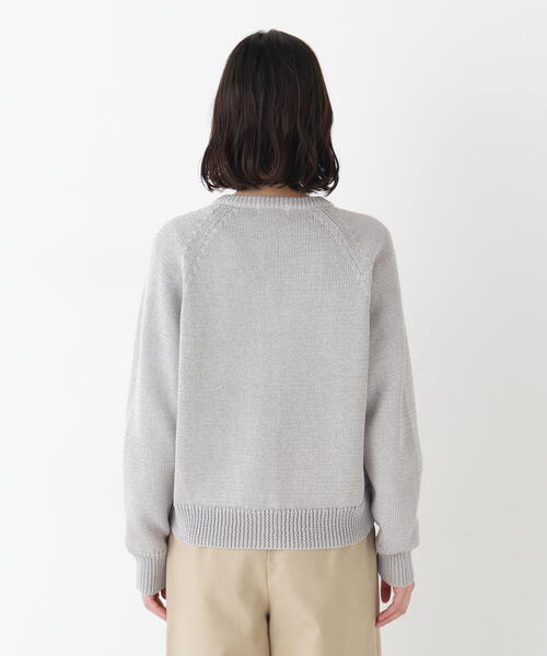 human woman（ヒューマンウーマン）の「◆【ウォッシャブル】マコットンキーネックカーディガン（カーディガン/ボレロ・レディース・グレー/レッド/グリーン/ブルー系その他3・MEDIUM）」の7枚目の写真