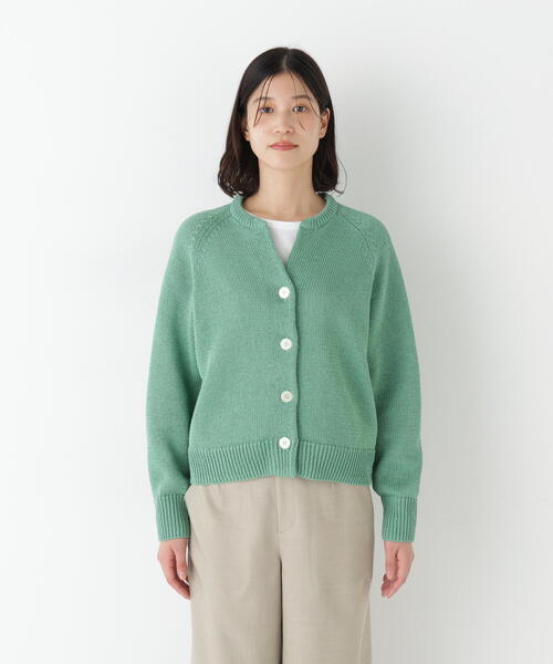 human woman（ヒューマンウーマン）の「◆【ウォッシャブル】マコットンキーネックカーディガン（カーディガン/ボレロ・レディース・グレー/レッド/グリーン/ブルー系その他3・MEDIUM）」の14枚目の写真