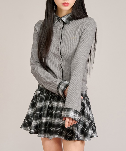 apres jour mignon(アプレジュールミニョン)の「布帛レイヤードライクワンピース(ワンピース・レディース・ブラック/グレー/ネイビー・LARGE/フリー)」の3枚目の写真
