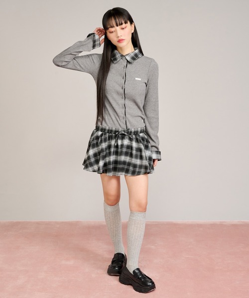 apres jour mignon(アプレジュールミニョン)の「布帛レイヤードライクワンピース(ワンピース・レディース・ブラック/グレー/ネイビー・LARGE/フリー)」の7枚目の写真