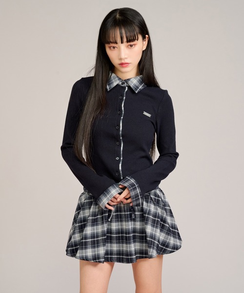 apres jour mignon(アプレジュールミニョン)の「布帛レイヤードライクワンピース(ワンピース・レディース・ブラック/グレー/ネイビー・LARGE/フリー)」の8枚目の写真