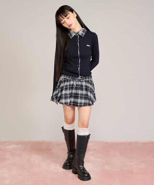 apres jour mignon(アプレジュールミニョン)の「布帛レイヤードライクワンピース(ワンピース・レディース・ブラック/グレー/ネイビー・LARGE/フリー)」の9枚目の写真