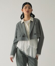 Ray BEAMS | 2ボタン W クロップド ジャケット(テーラードジャケット)