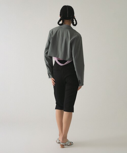 Ray BEAMS（レイビームス）の「2ボタン W クロップド ジャケット（テーラードジャケット・レディース・ブラック/グレー・0/1）」の9枚目の写真