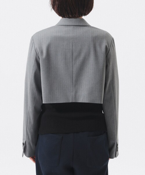 Ray BEAMS（レイビームス）の「2ボタン W クロップド ジャケット（テーラードジャケット・レディース・ブラック/グレー・0/1）」の19枚目の写真