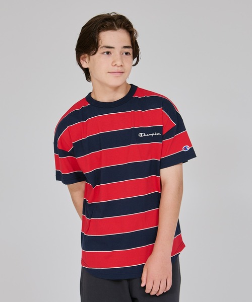 Champion/チャンピオン】キッズ ベーシック ボーダーショートスリーブT