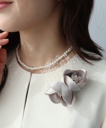 Three Four Time（スリーフォータイム）の「サテンダブルコサージュ（ブローチ/コサージュ）」