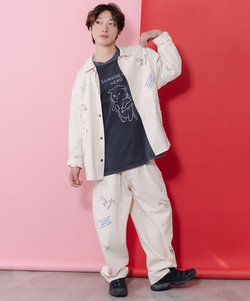 ScoLar Parity（スカラーパリティ）の「361101：らくがき風ワッペンシャツジャケット（ブルゾン・レディース・アイボリー/ブルー・M）」の19枚目の写真