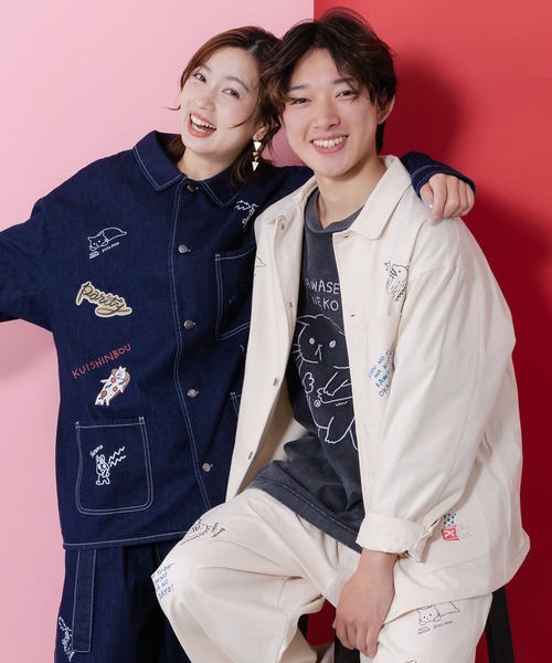 ScoLar Parity（スカラーパリティ）の「361101：らくがき風ワッペンシャツジャケット（ブルゾン・レディース・アイボリー/ブルー・M）」の10枚目の写真