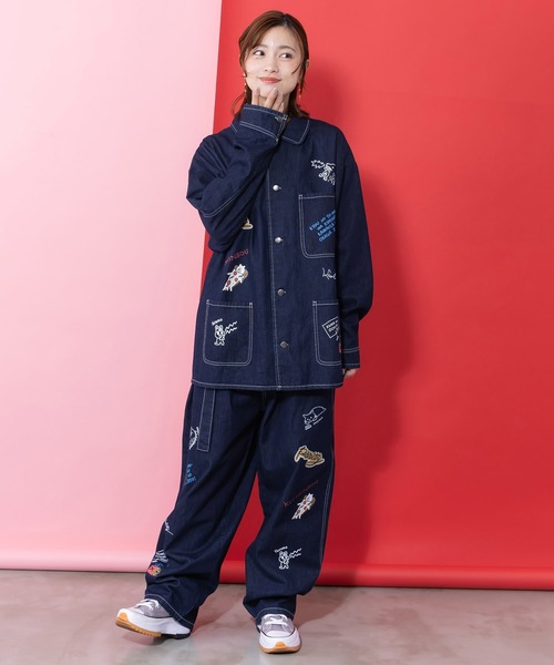 ScoLar Parity（スカラーパリティ）の「361101：らくがき風ワッペンシャツジャケット（ブルゾン・レディース・アイボリー/ブルー・M）」の11枚目の写真